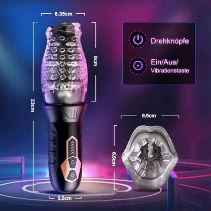 ORKAN 10 Vibration 6 Rotation 2 IN 1 Oralsex Cup Masturbator