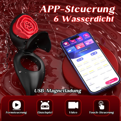 Penisring Vibrator mit Klitoris Hoden Stimulator für Paare mit 9 Vibrationsmodi Sexspielzeug Solo Erotik Sex