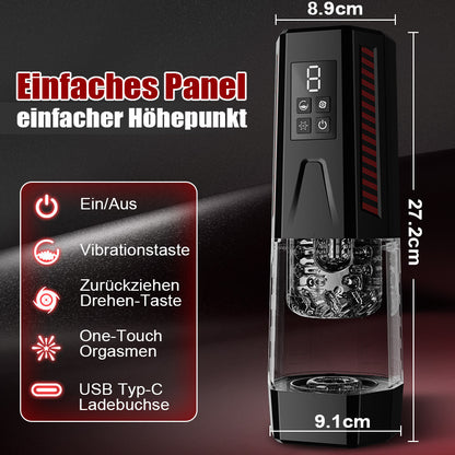 Mars - Oral Dominator 7 vibrierend 7 dehnend 7 rotierend Doppelmotor 4-in-1 Masturbator