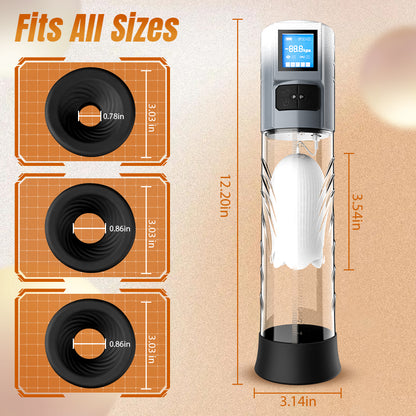 Penispumpe mit 10 Vibrations- und 6 Saugmodi, Penisverlängerung für Männer