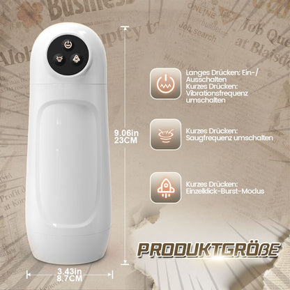 Skyline-10 Saugvibrationsstufen, Ein-Knopf-Aktivierung, App-gesteuerte Mehrpunktmassage, Masturbator für Männer