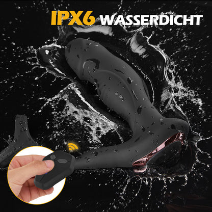 9 Wackelndes, schwingendes und vibrierendes Prostata-Massagegerät mit Penisring