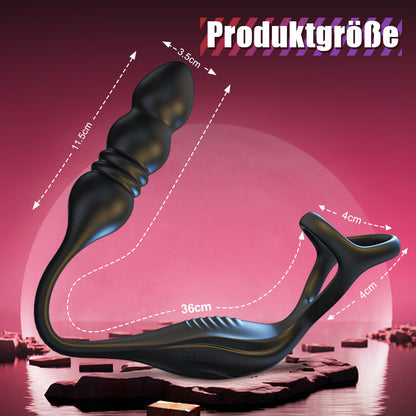 Mikes 9 Vibrations- und Pulsations-Wearable Prostata-Massagegerät mit Cockring