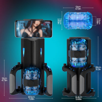 Venom - 12 cm langer Hub & 700 Hübe/Min, Teleskopisch, Einstellbare Enge, Handyhalter, Automatischer Masturbator für Männer