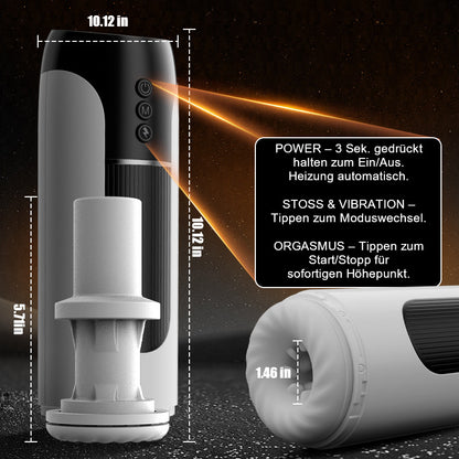 Tragbarer 7-stoßender und vibrierender, erhitzender Vocal-Masturbationsbecher