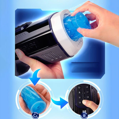 LETEN Hochgeschwindigkeits Stoßen Heizen Saugen Sound-Masturbator Cup