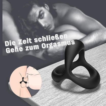 Penisringe drei Ringe Schwarz Härter Länger Größer - acmejoy-de