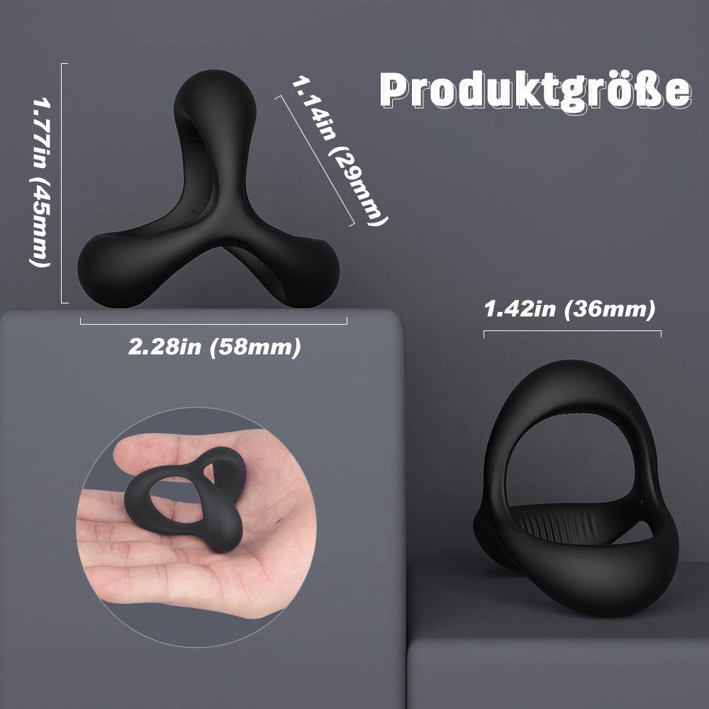 Penisringe drei Ringe Schwarz Härter Länger Größer - acmejoy-de