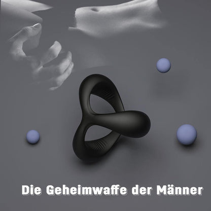 Penisringe drei Ringe Schwarz Härter Länger Größer - acmejoy-de